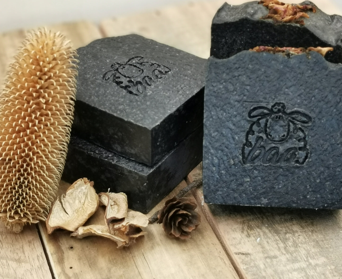 Charcoal, Rose & Peony Soap Baa