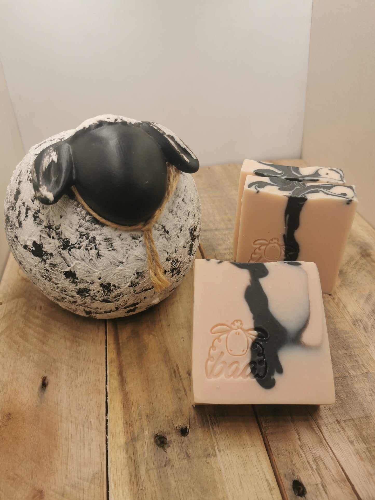 Charcoal & Pink Clay Swirl Soap Baa with Neroli & Citrus Fragrance and Essential Oils (V)