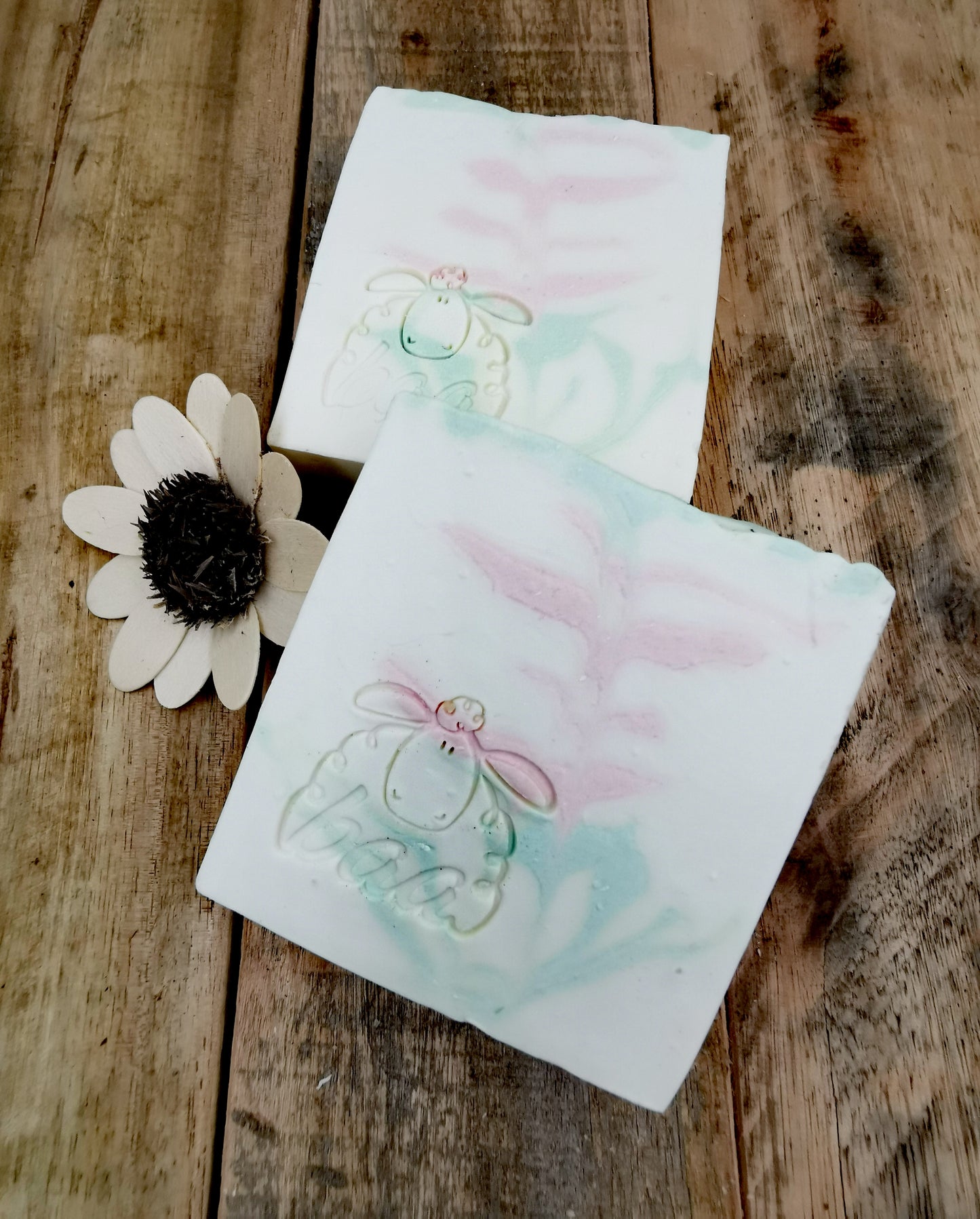 Pastel Flower Swirl Soap Baa with Neroli & Citrus Fragrance and Essential Oils (V)